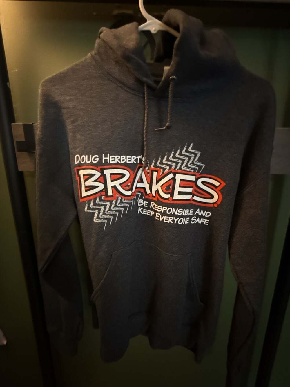 Doug Herbert's Brakes Hoodie Size S Charcoal Gray Pullover